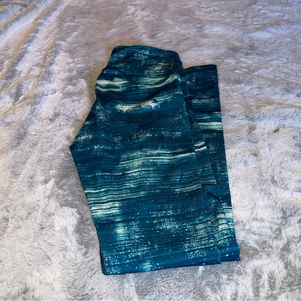 Old Navy Teal Blue Print Leggings